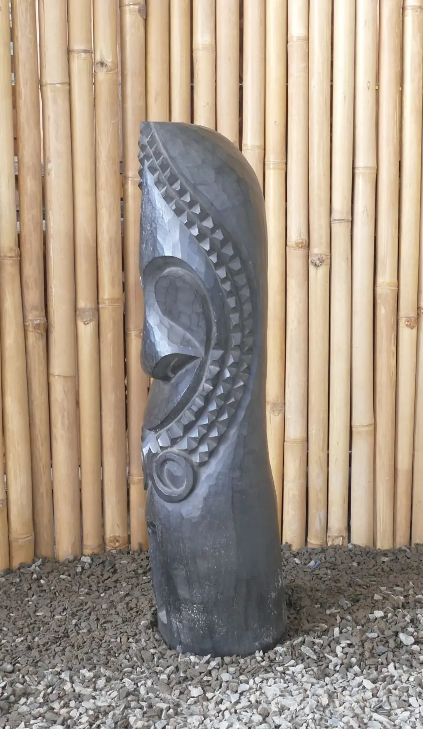 Artikelbild 3 des Artikels “Tiki Polynesische Statue aus Kokosnussholz, ca. 80cm hoch, Farbe schwarz “